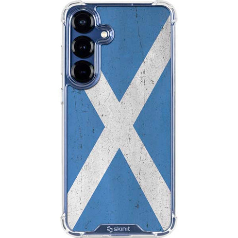 Scotland Flag Distressed Galaxy S25 Plus Clear Case